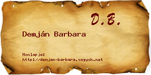 Demján Barbara névjegykártya